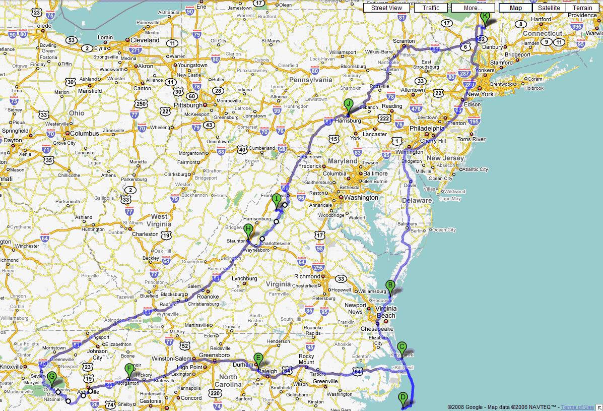 Driving Map East Coast USA Road map of the east coast of the united states – Automotivecube